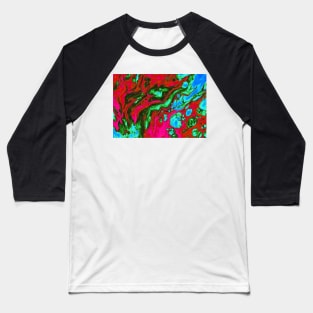 Colorful Liquid Swirl Pattern Baseball T-Shirt